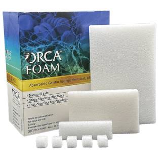 ORCA Foam Absorbable Gelatin Sponge Hemostat, Standard, 1cm Cube